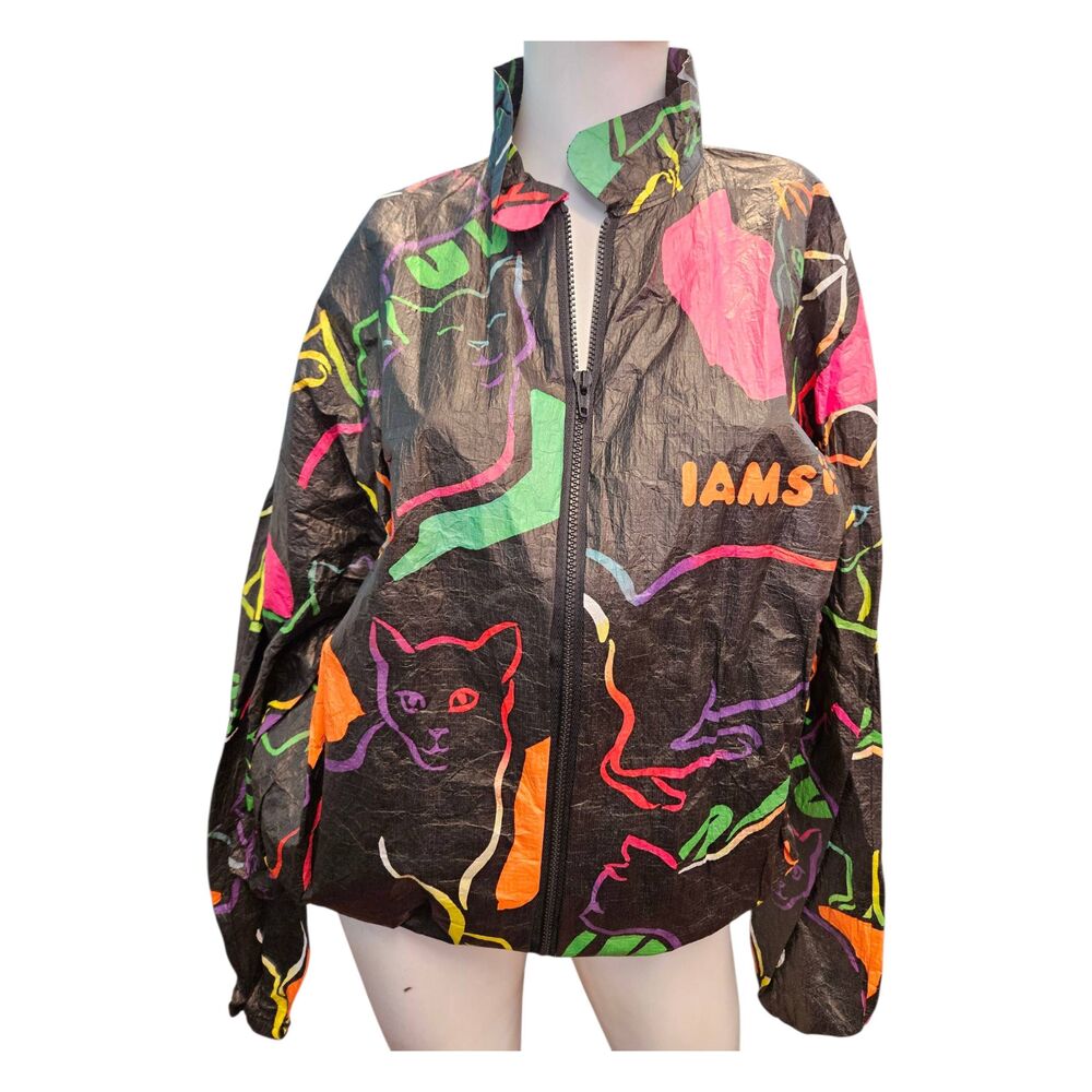 IAMS Cat Food Promotional Windbreaker Jacket Vintage 90's size XL - Picture 1 of 8